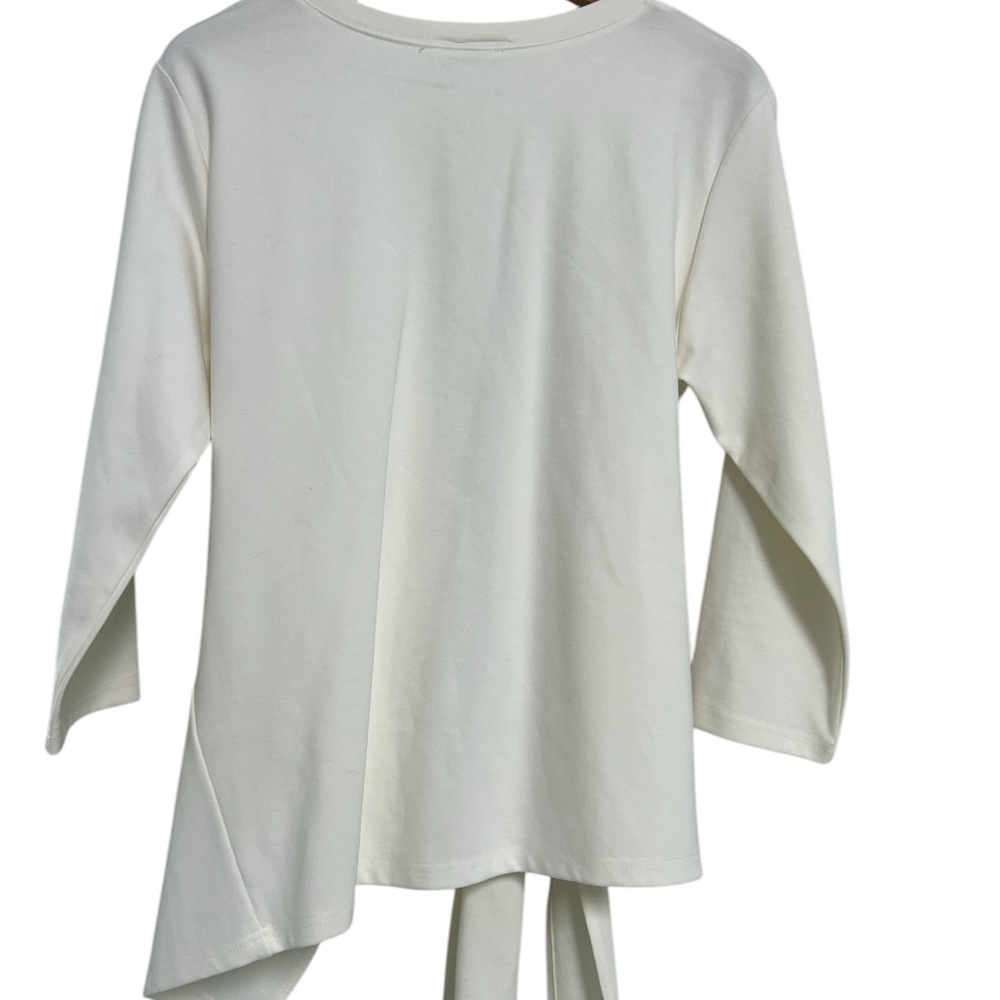 Olivia Preckel Elegant Cream Tie-Front Blouse - Picture 2 of 9